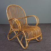 Belse 8 armchair in rattan of Dutch design round back 50s
