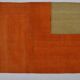 Couverture kilim vintage orange et verte, référence 3857