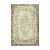 Handmade one-of-a-kind oriental beige carpet 208 cm x 310 cm