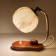 table lamp vintage art deco bauhaus, 30s, opaline marbled wood