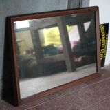 Large vintage wooden mirror, wall mirror, wall mirror, Scandinavian style