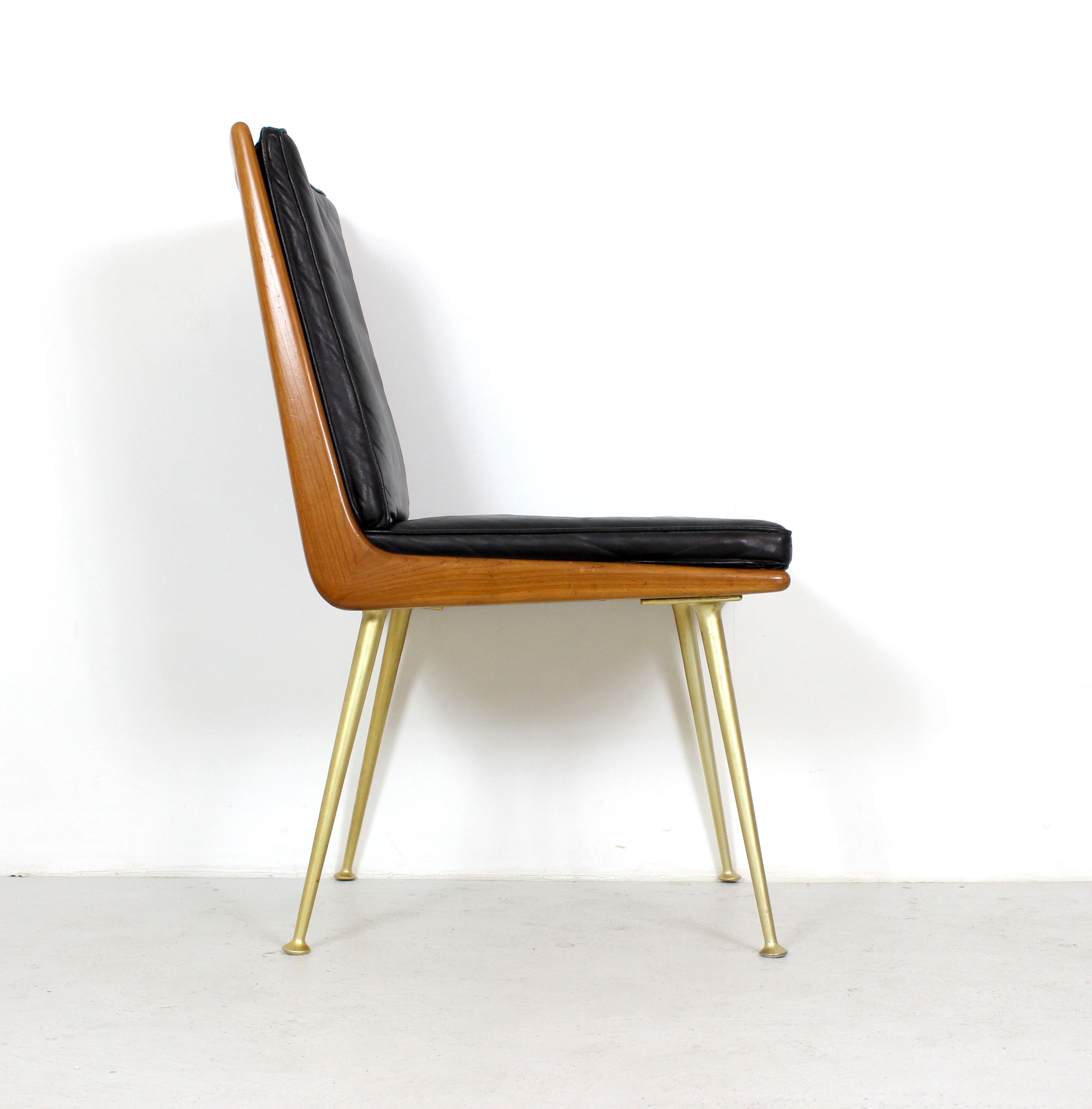 Pair of Boomerang Easy Chair by Hans Mitzlaff for Eugen Schmidt in Leather