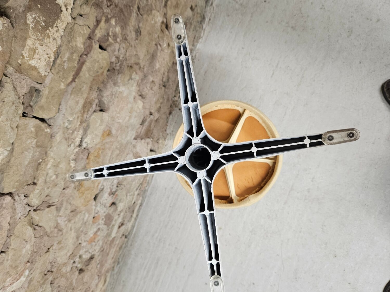 Pair of vintage white metal stools by Bremshey & Co.