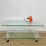 Glass and plexiglass coffee table