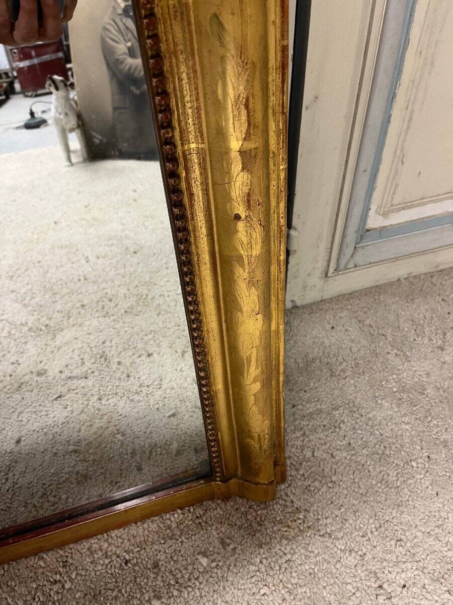 Large Louis Philippe Style Gilded Stucco Fireplace Mirror