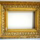 Antique gilded frame in wood and stucco, carved, original gilding