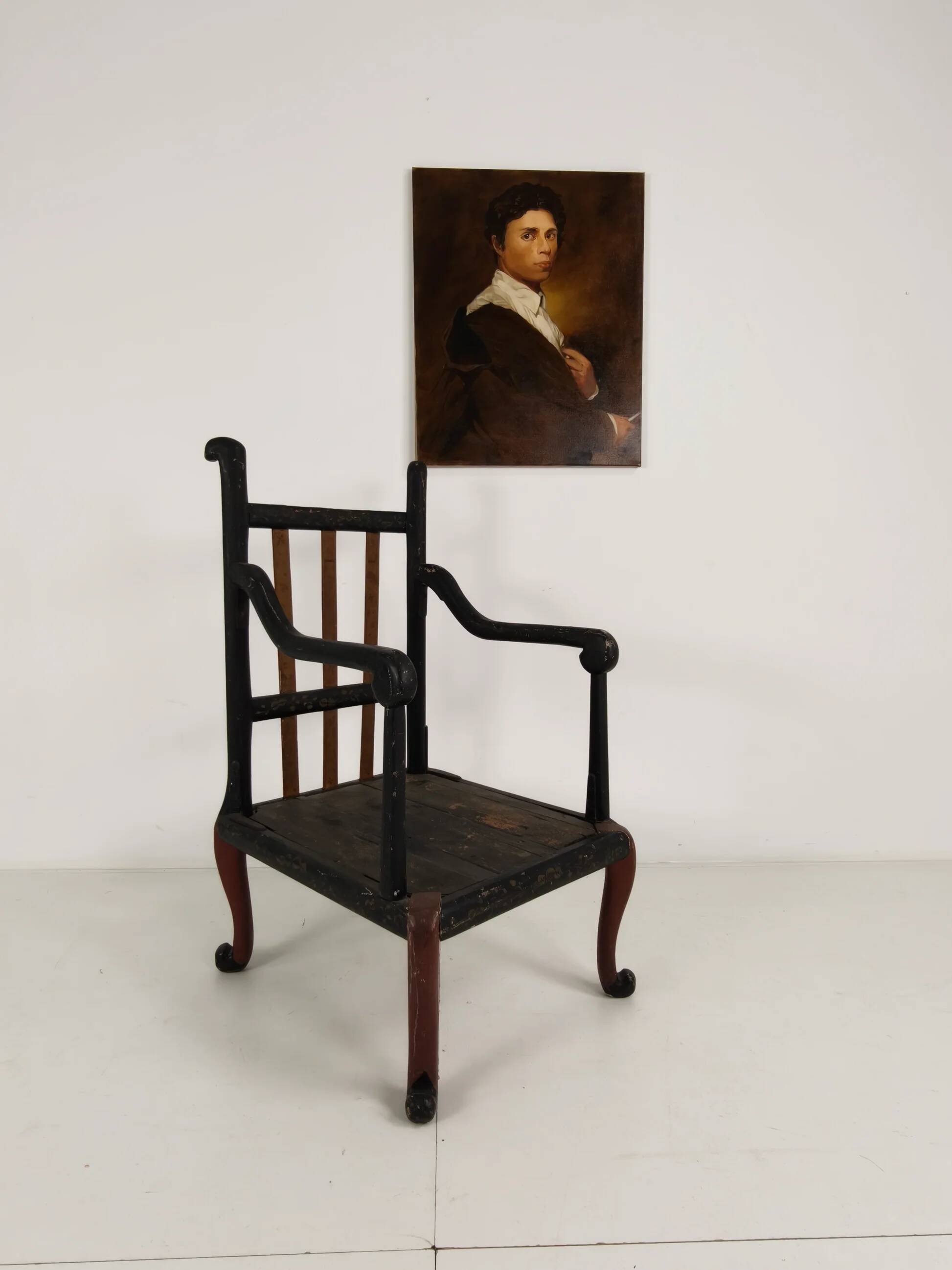 Fauteuil anglais de style chinoiserie vers 1900