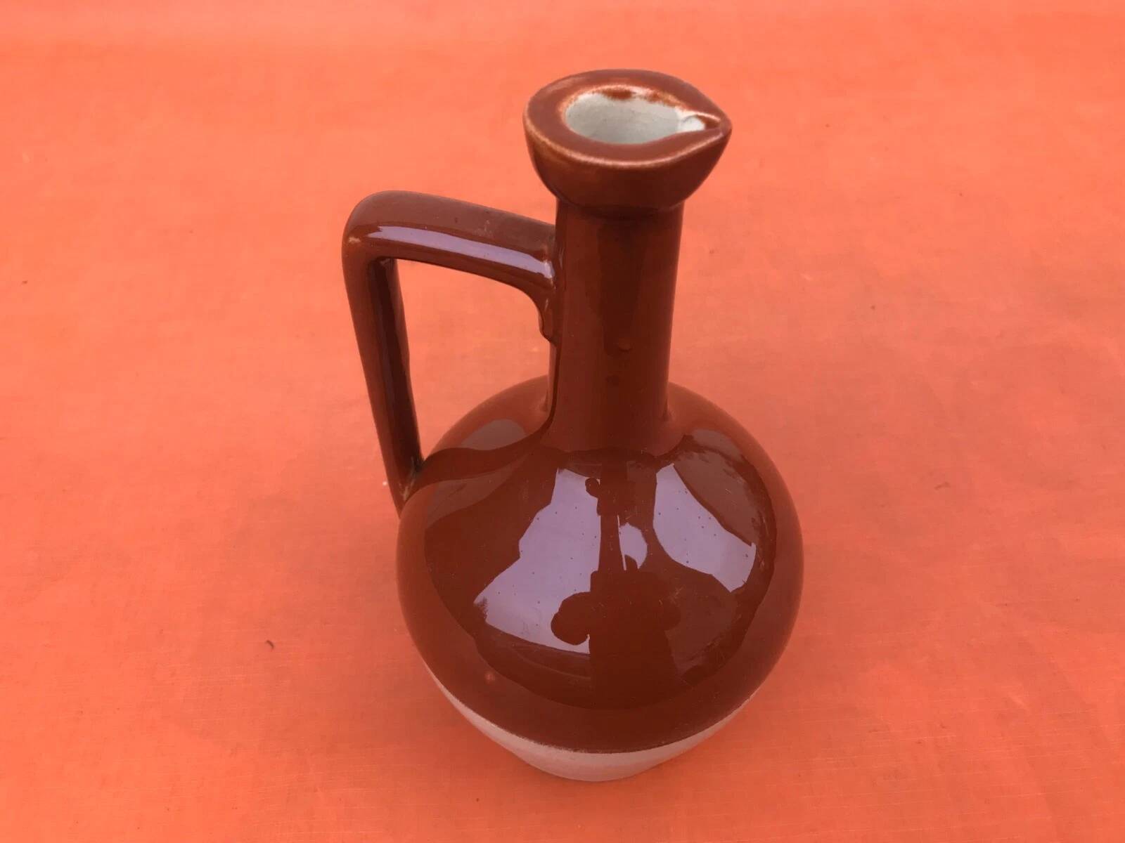 Old enamelled ceramic jug Paul Bardinet Bordeaux Registered