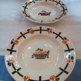 Assorted 12 dominant old brown/black plates