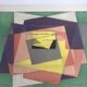 Affiche d'exposition en lithographie de jacques villon, galerie charpentier, 1961