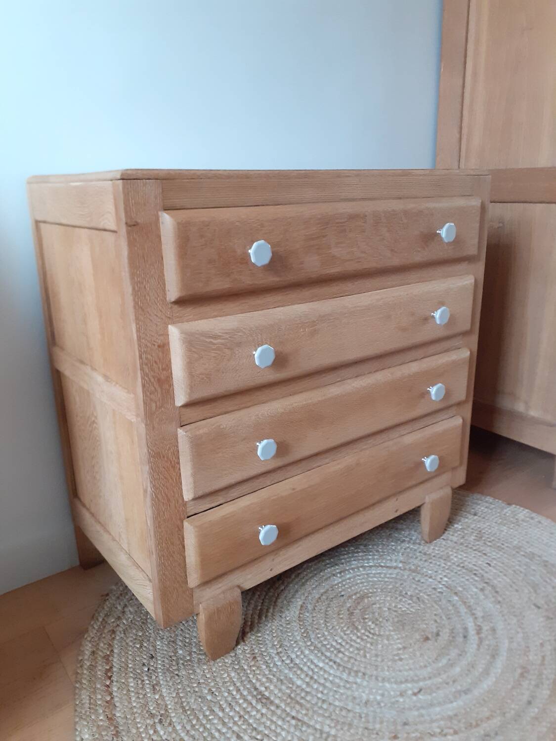 Fifties solid oak chest of drawers
