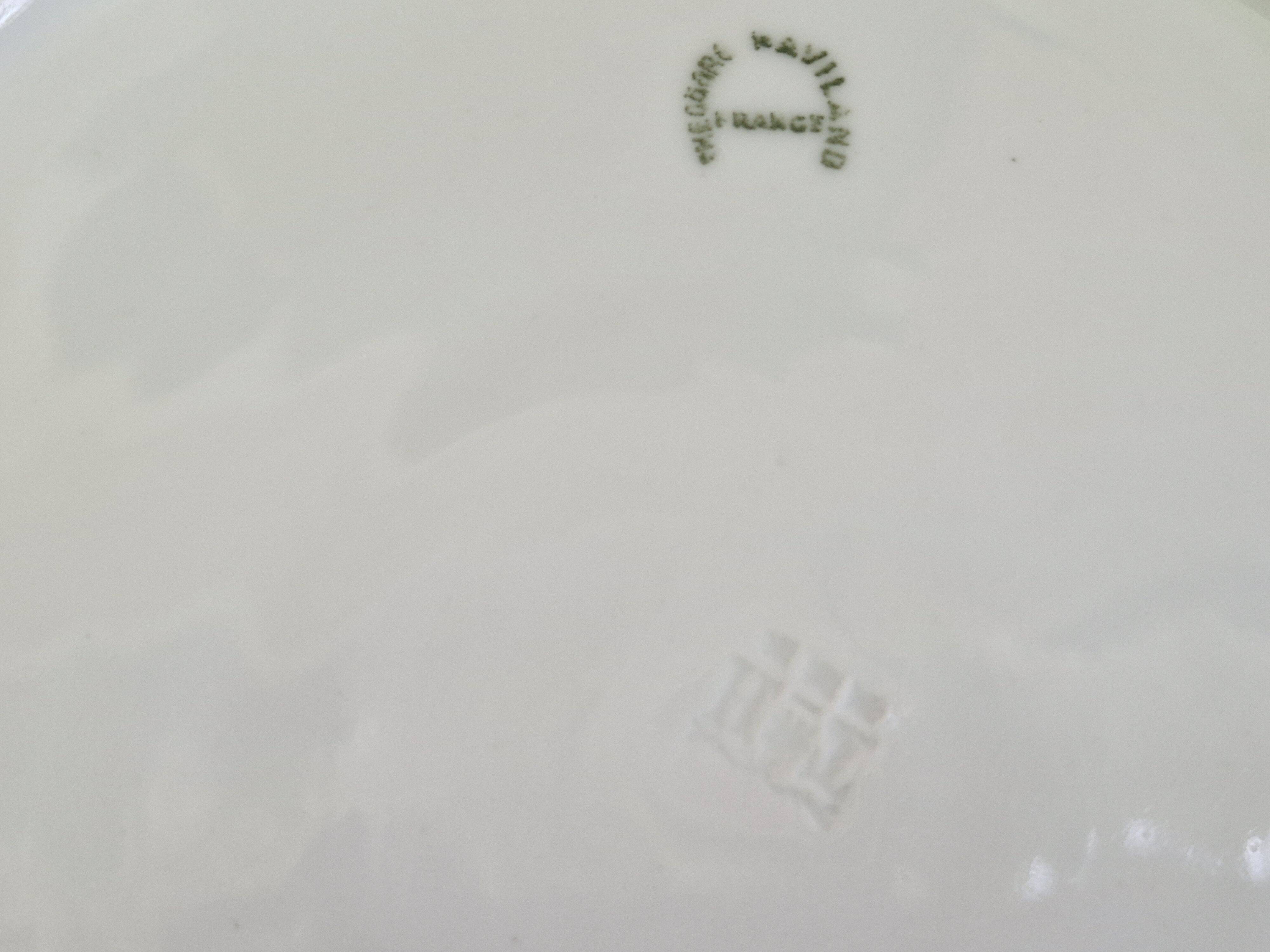 Rare 9 Antique Theodore Haviland Plates - Stamped & Monogrammed