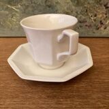 Vintage Johnson Brothers Octagonal White Teacup and Saucer Made in England