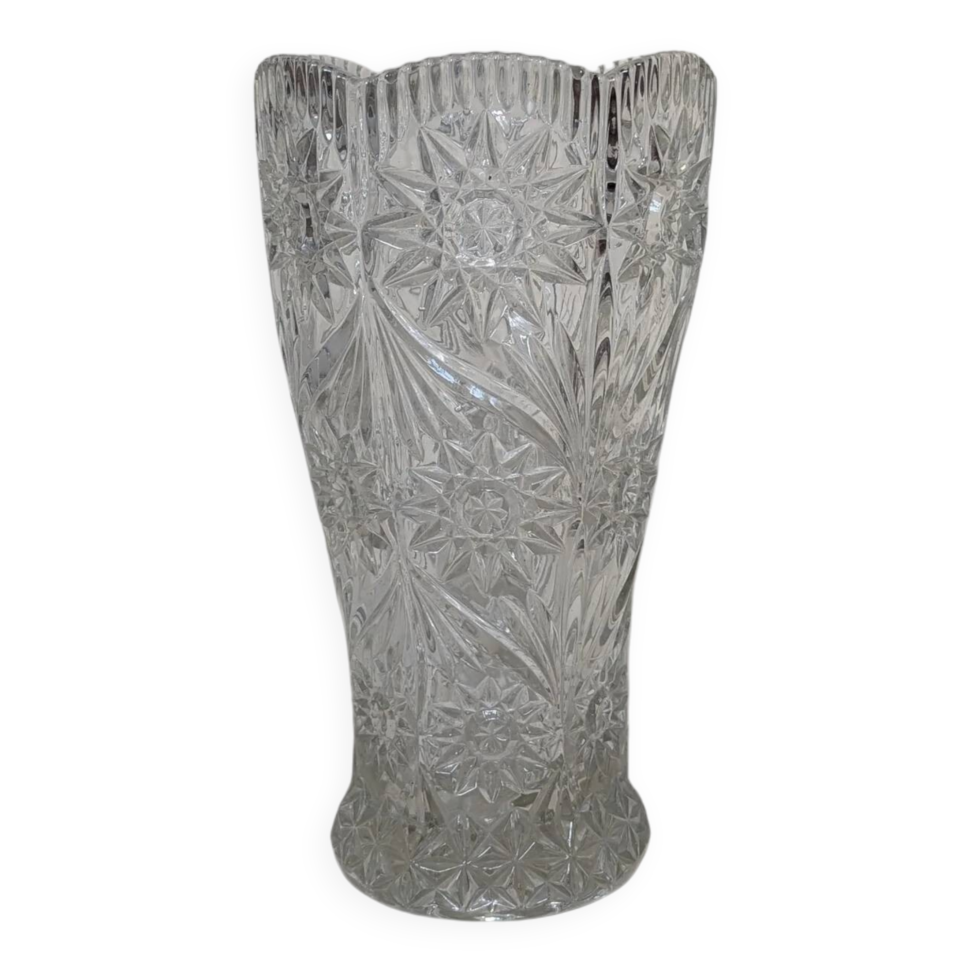 Cut glass vase