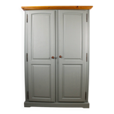 Large vintage Gautier wardrobe in sage green, France, 1960s.