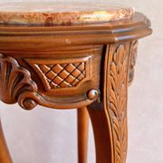 Vintage French marble plant stand, Louis XV pedestal table.
