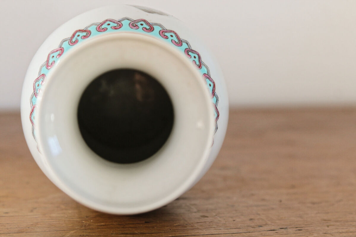 Chinese porcelain vase, pink family