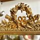 Antique gilded wood fireplace trumeau mirror 125x80
