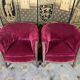 Pair of shepherdess armchairs art deco period red velvet