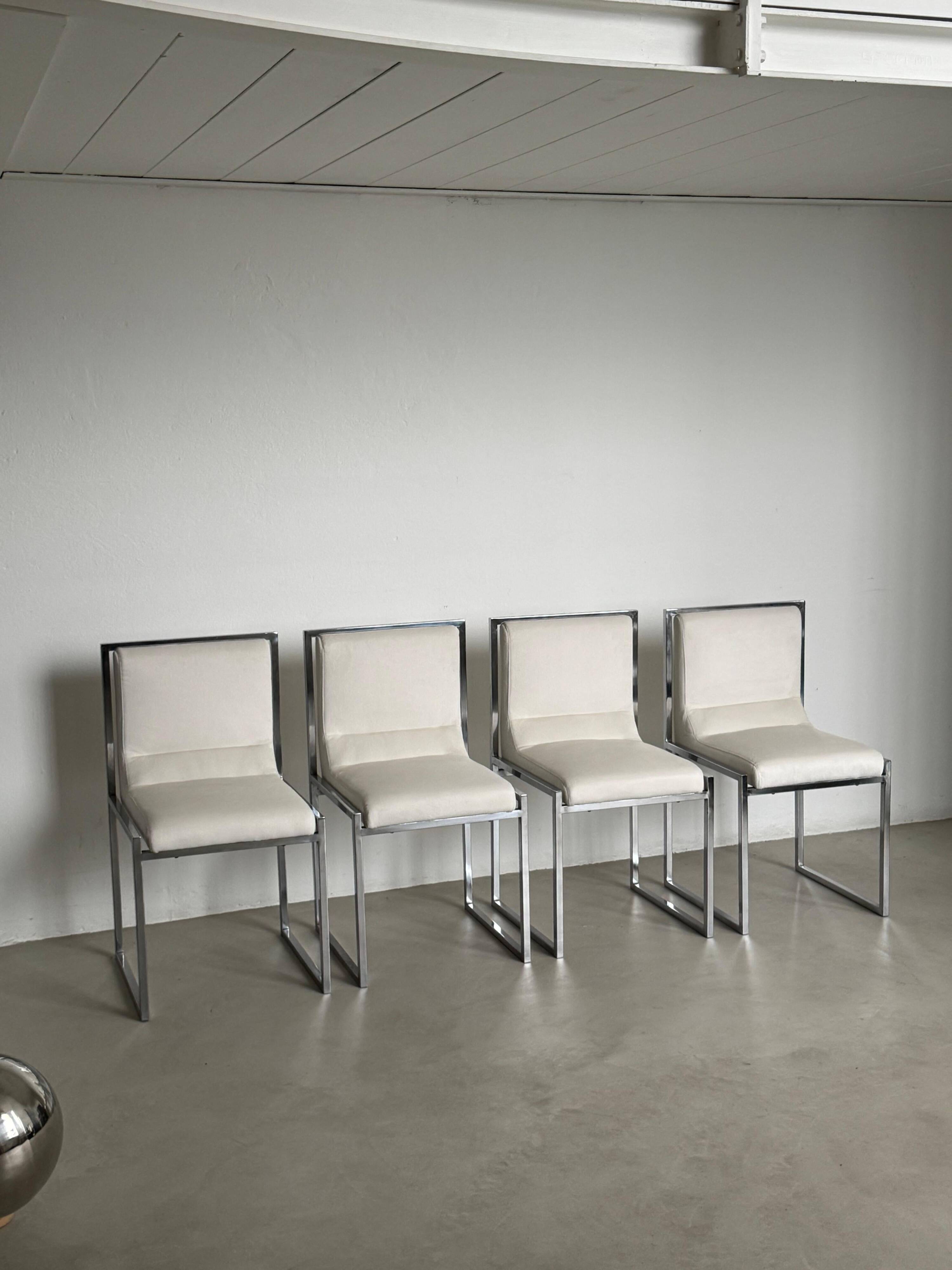 Unique Set of 4 "Wright/Wright" Chairs by Nanda Vigo for Driade, Italy, 1972