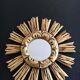 Miroir soleil ancien 1960 bois et plâtre doré 29cm