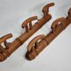 Paire de portemanteaux en bois tourné à l'imitation du bambou, 50 cm