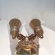 Pair of double wall sconces-corrugated plastic brass