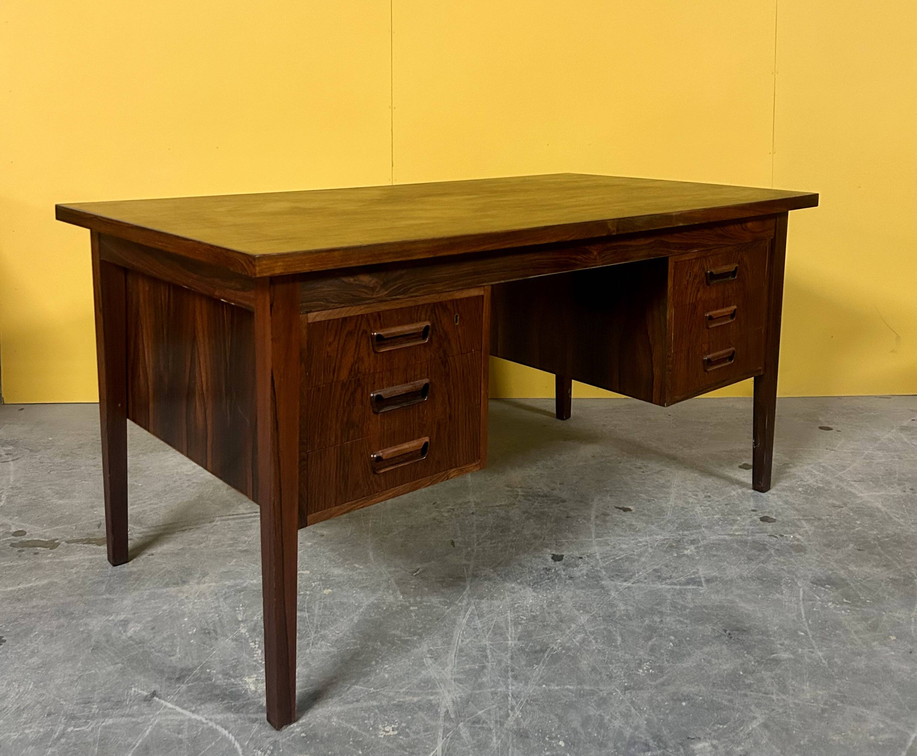 Danish mid - century rosewood desk 1960s
