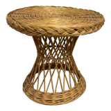 Vintage wicker pedestal table