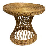 Vintage wicker pedestal table