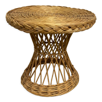 Vintage wicker pedestal table