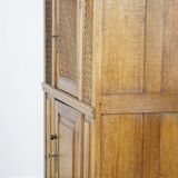 Antique oak bread cabinet from the late 17th century with working locks
