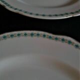 Series of six porcelain plates from Paris old Paris green décor XIXth