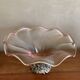 Pink blown glass cup on foot grape decoration