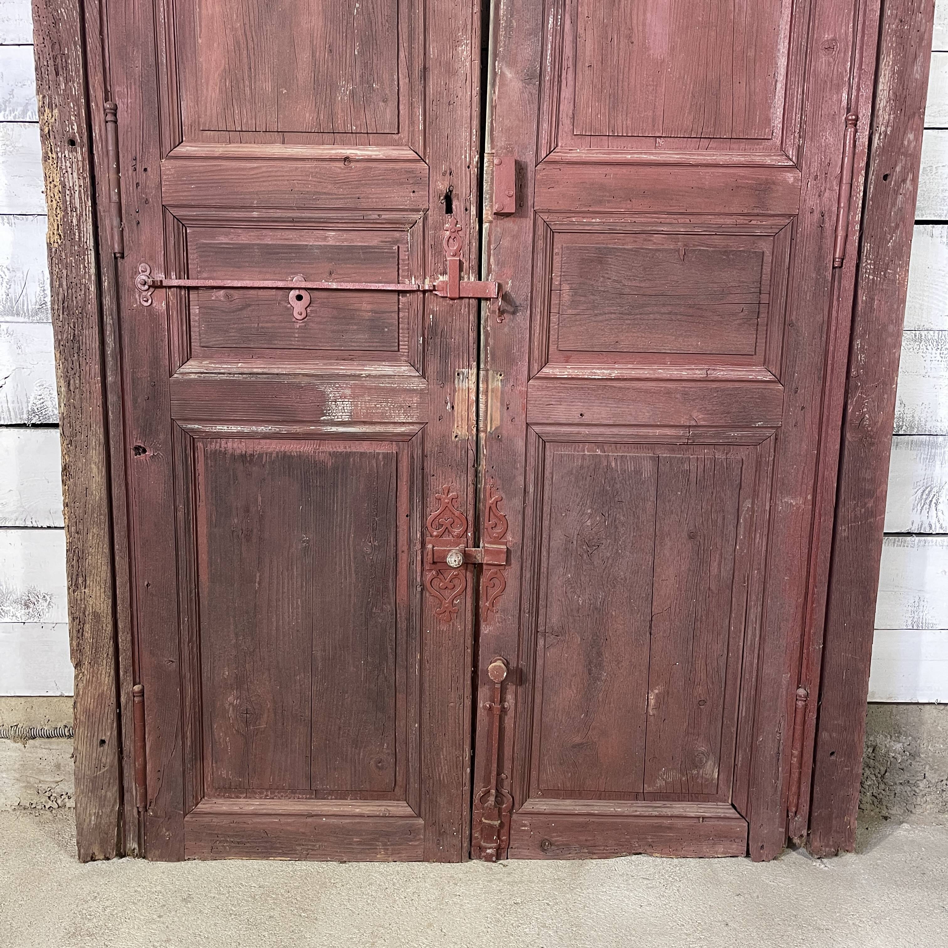 Double weathered wooden door