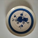 Rare assiette Gien modèle Guy – décor bleu peint à la main - fin 19ème