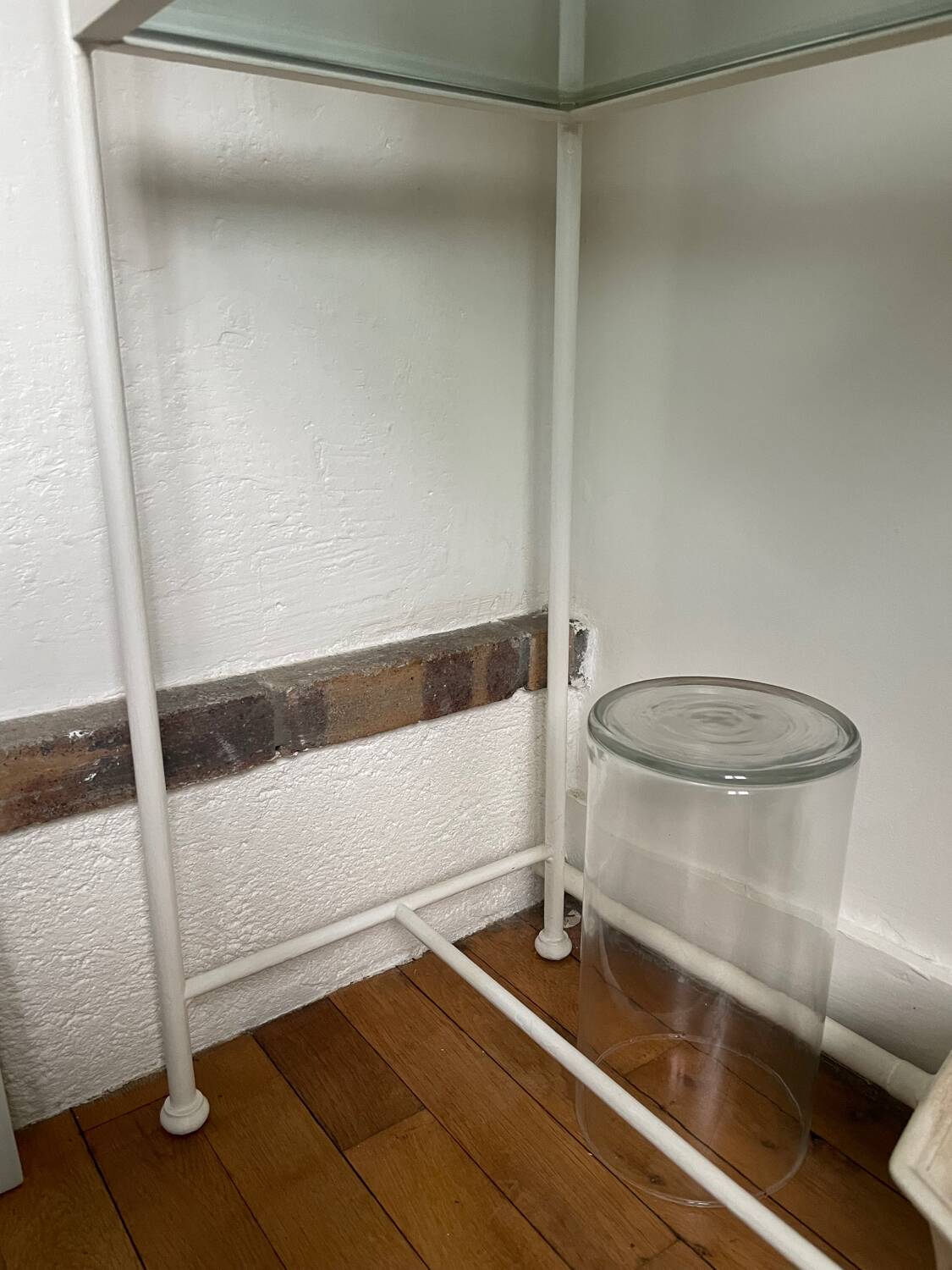 Cinna glass and wrought iron console