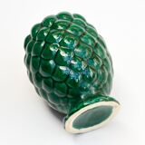 Cache pot vase barbotine forme ananas vert vintage