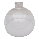 Round bell in thick glass trasparent with button