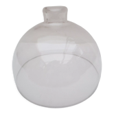 Cloche ronde en verre épais transparent avec bouton
