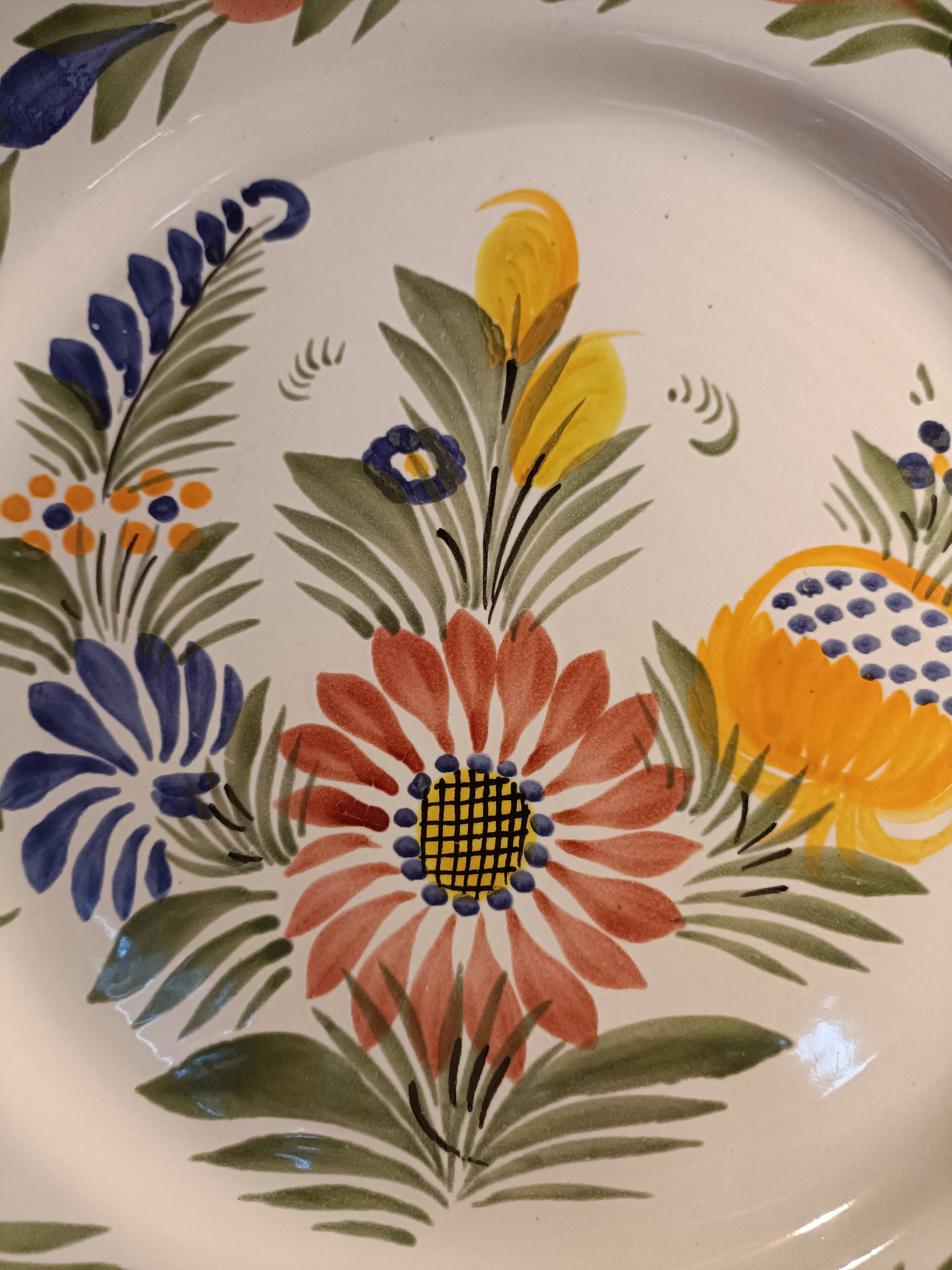 Antique HB Quimper faience plate