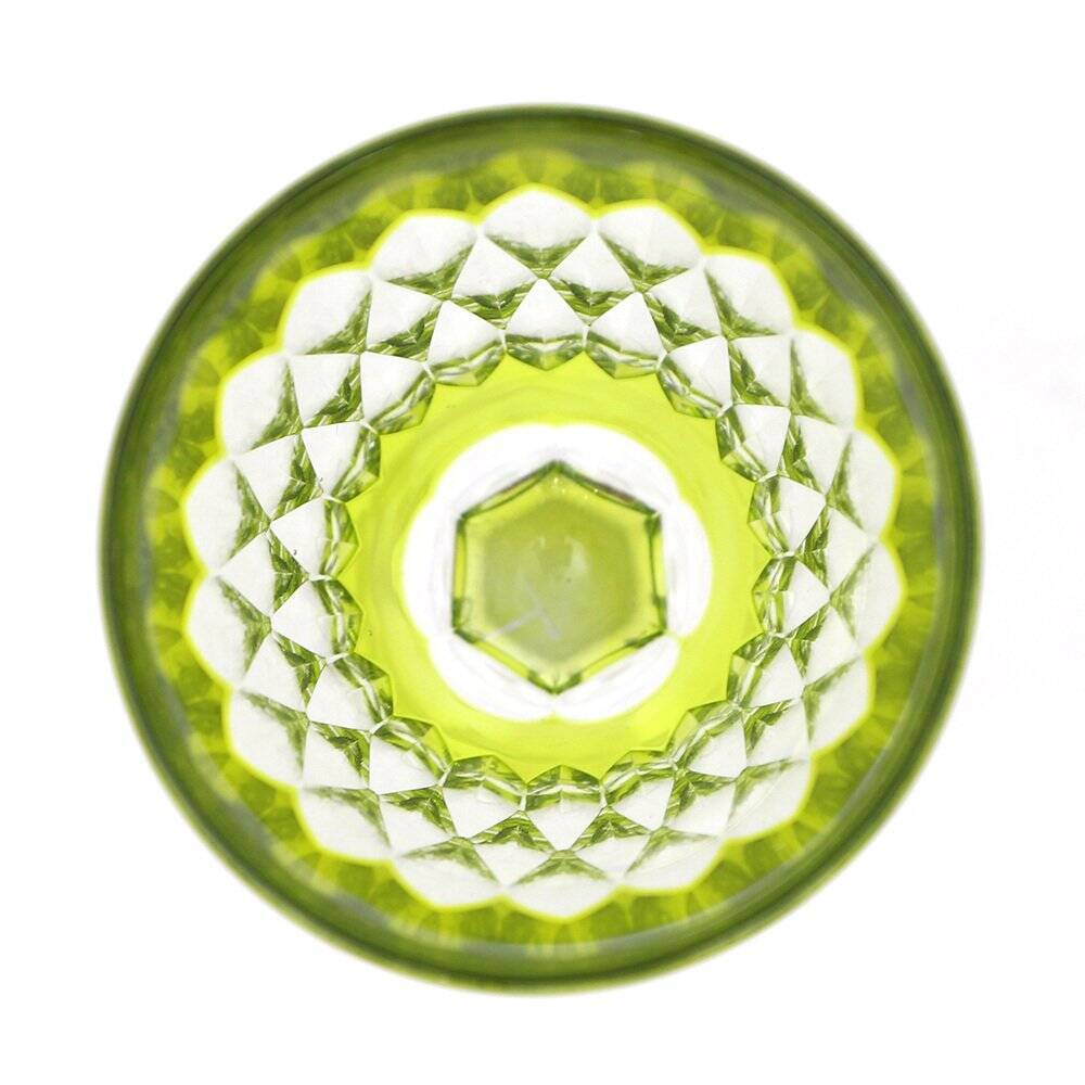 Armagnac wine glasses in green crystal by Baccarat, 1970s, set of 6.