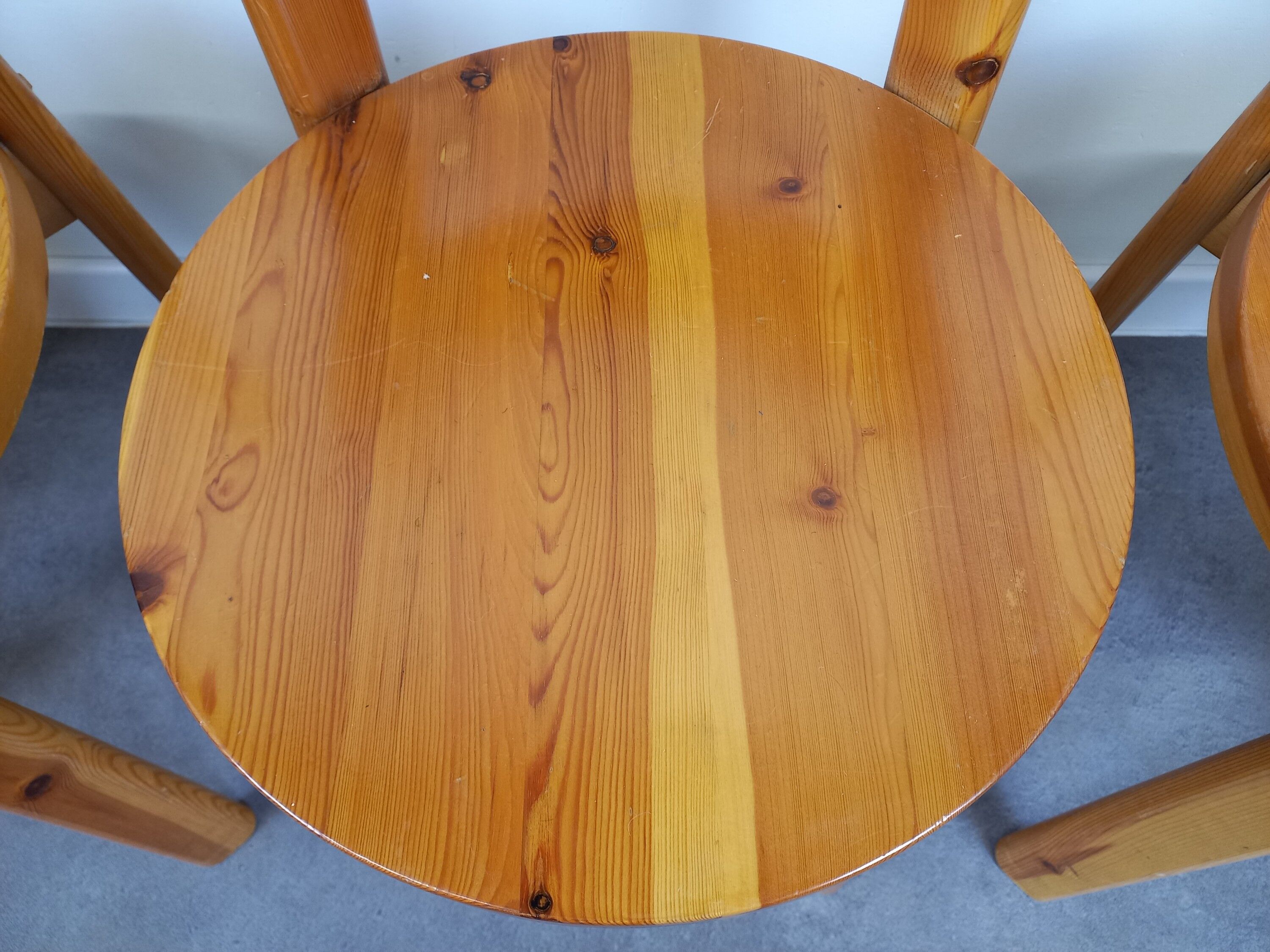 Chaises en pin années 80 set de 4