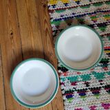 Set of 2 opaque porcelain soup plates