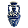 Vase bleu amphore vintage à double anses