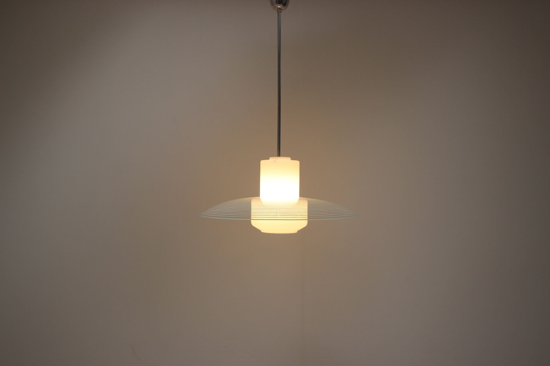 Mid-Century Glass Chandelier, 1970s
