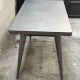 Antique large Tolix A table in brushed metal