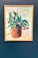 Original Swedish Oil On Canvas – “Vase With Plant” – Vintage & Framed – 34 × 45 Cm