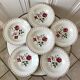 Set of 6 hollow plates Badonviller with flowers 30s