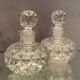 Paire de flacons XIXe cristal Baccarat décor pointes de diamant